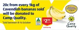 ALDI Cavendish bananas offer