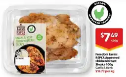 ALDI Freedom farms rspca approved chicken breast steaks offer