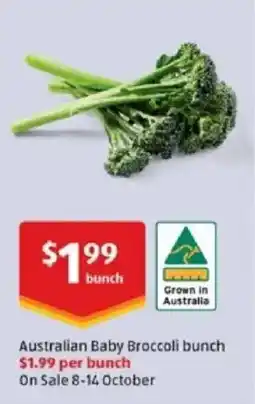 ALDI Australian baby broccoli bunch offer