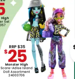 Toymate Monster High Scare-Adise Island Doll Assortment offer