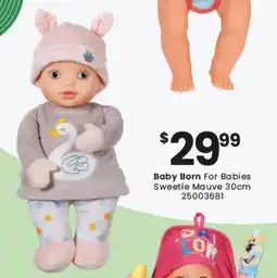 Toymate Baby Born For Babies Sweetie Mauve offer