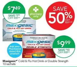 Terry White Maxigesic Cold & Flu Hot Drink or Double Strength offer