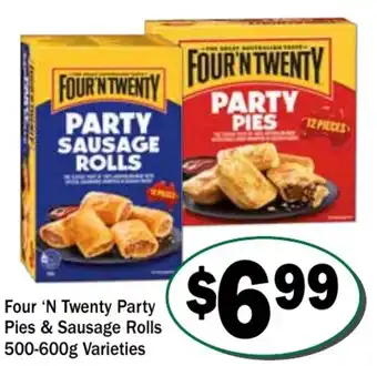 Friendly Grocer Four 'N Twenty Party Pies & Sausage Rolls Varieties offer