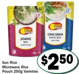 Friendly Grocer Sun Rice Microwave Rice Pouch Varieties offer
