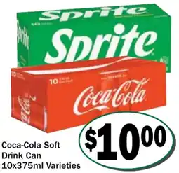 Friendly Grocer Coca-Cola Soft Drink Can Varieties offer