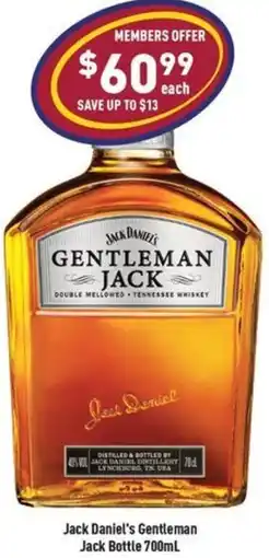Liquor Legends Jack Daniel's Gentleman Jack Bottle offer
