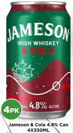 Liquor Legends Jameson & Cola 4.8% Can offer