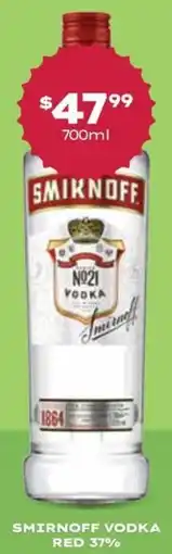 Thirsty Camel Smirnoff vodka red 37% offer