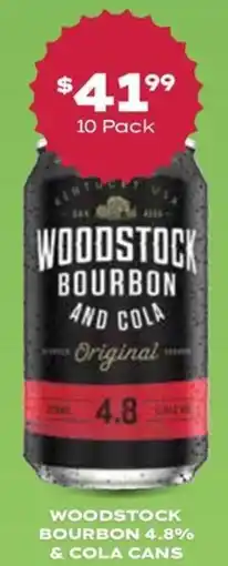 Thirsty Camel Woodstock bourbon 4.8% & cola cans offer