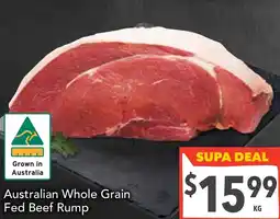 Supa Valu Australian Whole Grain Fed Beef Rump offer