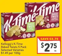 Supa Valu Kellogg's K-Time Baked Twists Selected Varieties offer