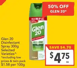 Supa Valu Glen 20 Disinfectant Spray offer