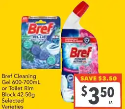 Supa Valu Bref Cleaning Gel or Toilet Rim Block Selected Varieties offer