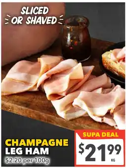 Supa Valu Champagne leg ham offer
