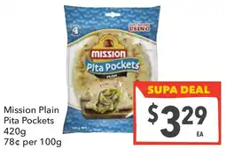 Supa Valu Mission Plain Pita Pockets offer