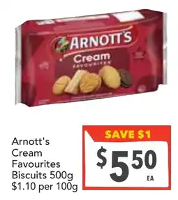 Supa Valu Arnott's cream favourites biscuits offer