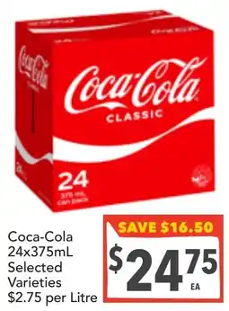 Supa Valu Coca-cola selected varieties offer