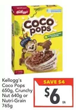Supa Valu Kellogg's coco pops, crunchy nut or nutri-grain offer