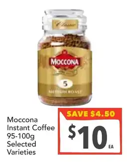 Supa Valu Moccona instant coffee selected varieties offer