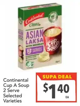 Supa Valu Continental cup a soup 2 serve selected varieties offer