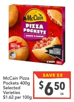 Supa Valu Mccain pizza pockets selected varieties offer