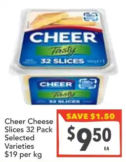 Supa Valu Cheer cheese slices selected varieties offer