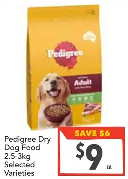 Supa Valu Pedigree dry dog food selected varieties offer
