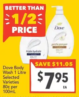 Supa Valu Dove body wash selected varieties offer