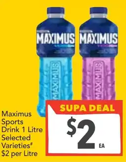 Supa Valu Maximus sports drink selected varieties offer