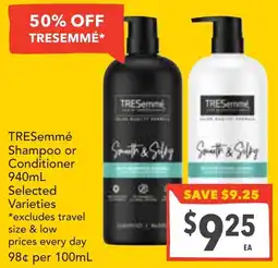 Supa Valu Tresemmé shampoo or conditioner selected varieties offer