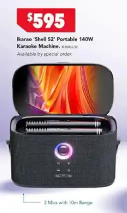 Harvey Norman Ikarao 'shell s2' portable 140w karaoke machine offer