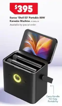 Harvey Norman Ikarao 'shell $3' portable 80w karaoke machine offer
