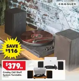 Harvey Norman Crosley c62 shelf system turntable offer