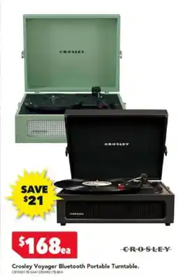 Harvey Norman Crosley voyager bluetooth portable turntable offer