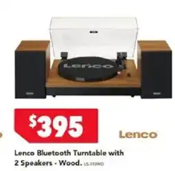 Harvey Norman Lenco bluetooth turntable with 2 speakers - wood offer