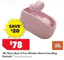 Harvey Norman Jbl wave buds 2 true wireless noise cancelling earbuds offer