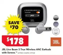 Harvey Norman Jbl live beam 3 true wireless anc earbuds with screen offer