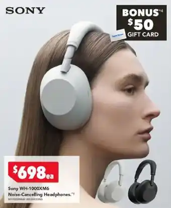 Harvey Norman Sony wh-1000xm6 noise-cancelling headphones offer