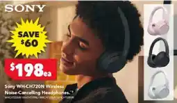 Harvey Norman Sony wh-ch720n wireless noise-cancelling headphones offer