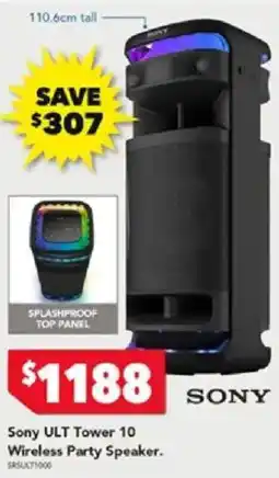 Harvey Norman Sony ult tower 10 wireless party speaker offer