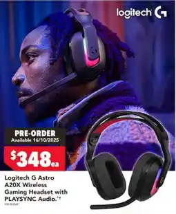 Harvey Norman Logitech g astro a20x wireless gaming headset with playsync audio offer