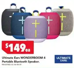 Harvey Norman Ultimate ears wonderboom 4 portable bluetooth speaker offer