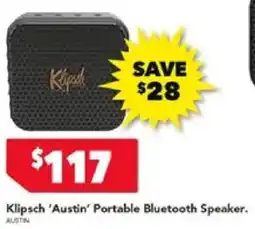 Harvey Norman Klipsch 'austin' portable bluetooth speaker offer