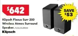 Harvey Norman Klipsch flexus surr 200 wireless atmos surround speaker offer