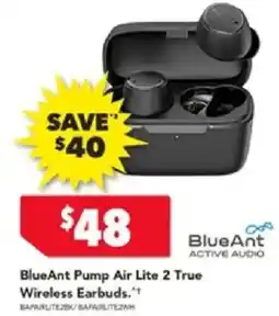 Harvey Norman Blueant pump air lite 2 true wireless earbuds offer