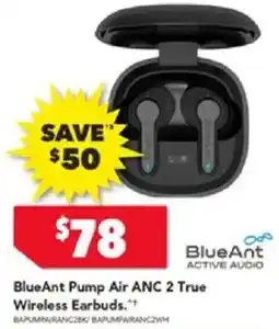 Harvey Norman Blueant pump air anc 2 true wireless earbuds offer