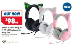 Harvey Norman Razer kraken kitty v3 x wired headset with kitty ears offer
