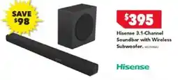 Harvey Norman Hisense 3.1-Channel Soundbar with Wireless Subwoofer offer
