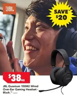 Harvey Norman JBL Quantum 100M2 Wired Over-Ear Gaming Headset - Black offer