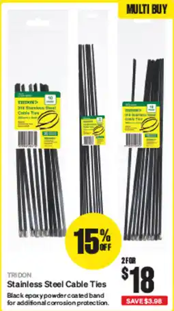 SuperCheap Auto Tridon stainless steel cable ties offer